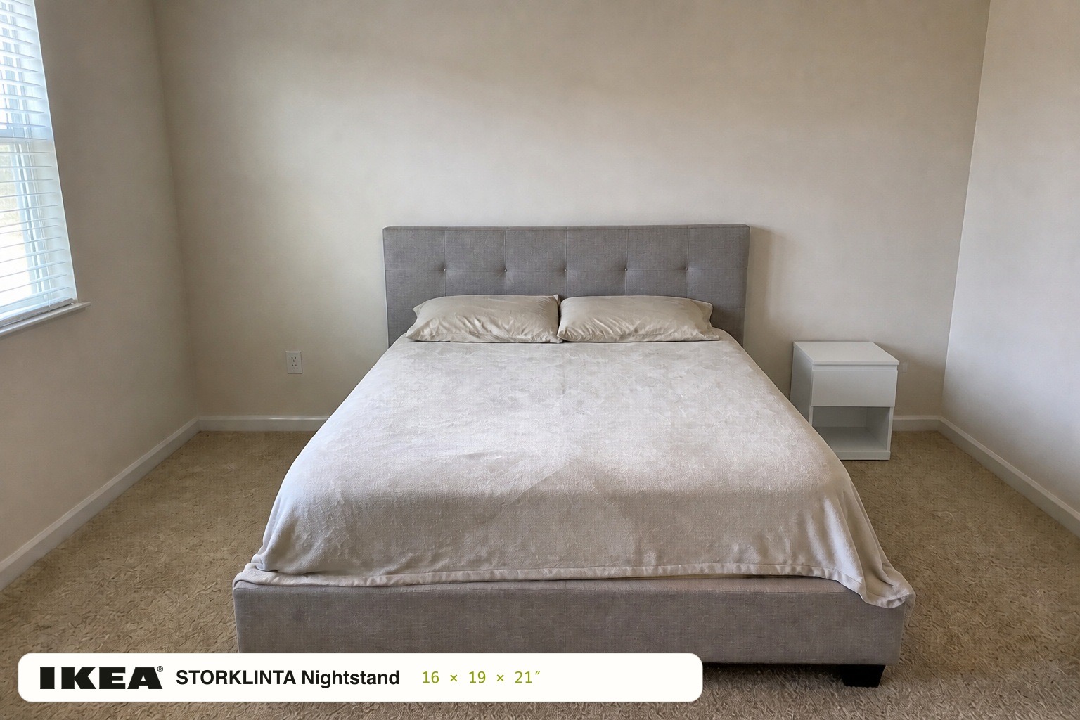 STORKLINTA Nightstand in the same room