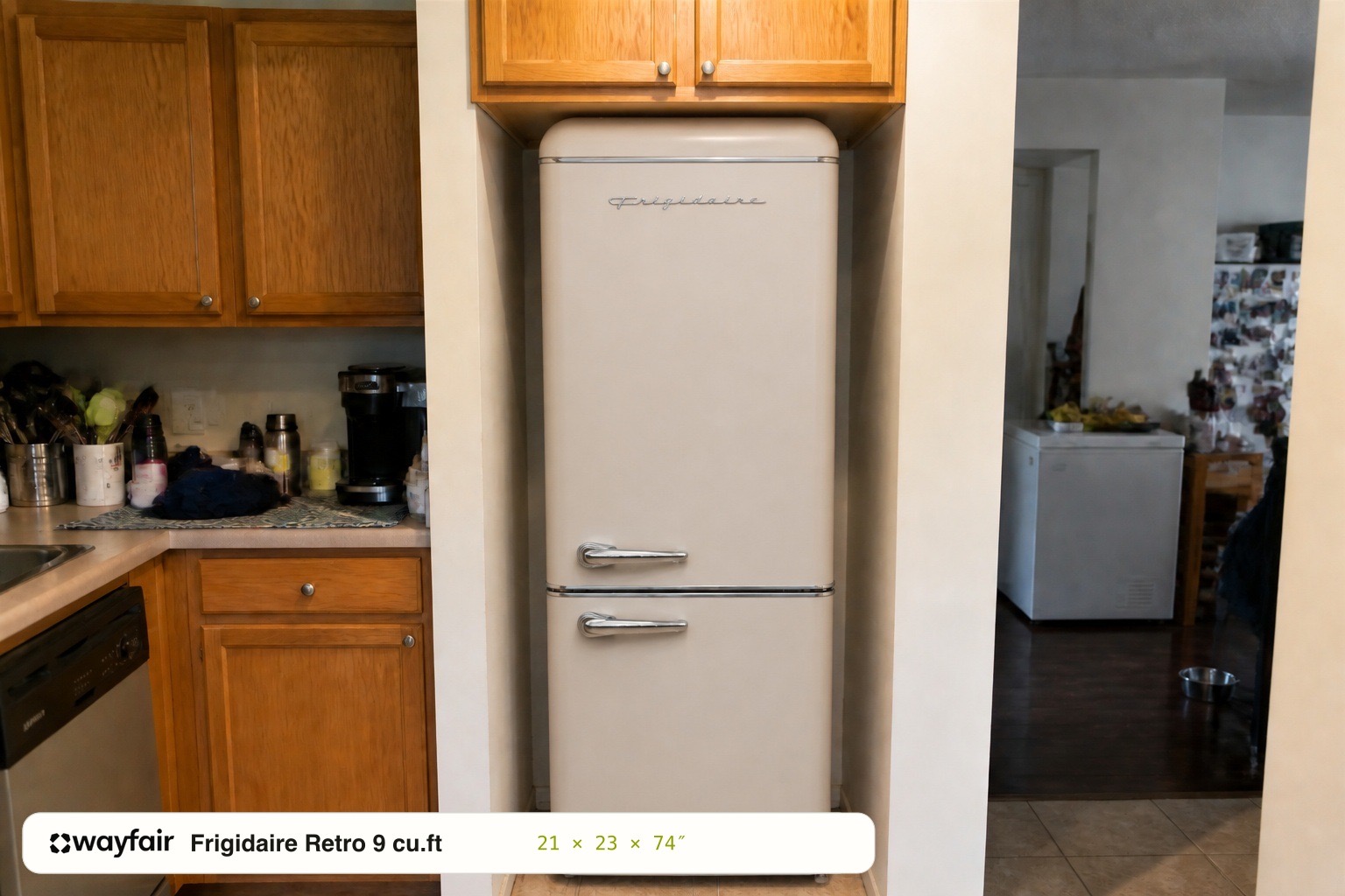 Frigidaire Retro 9 cu.ft in the same room
