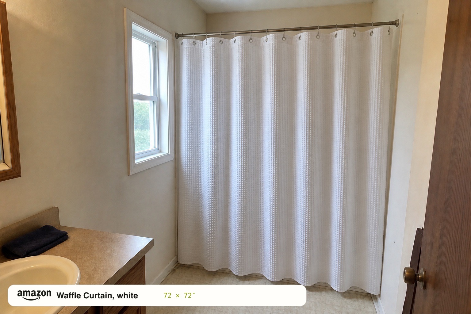 Waffle Curtain, white in the same room